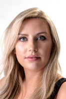 female "white background" "studio portrait"