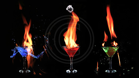 Ice and fire splash cocktails